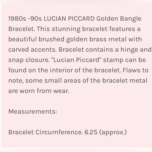 1980 vintage Lucien Piccard Golden bangle bracelet - Picture 5 of 7